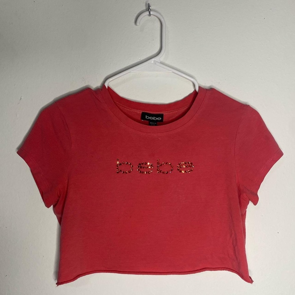Bebe vintage y2k bedazzled crop top